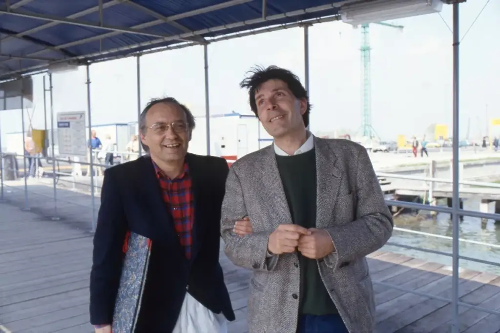 Foto con Luigi Ghirri insieme a Gianni Celati